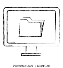 computer display with folder