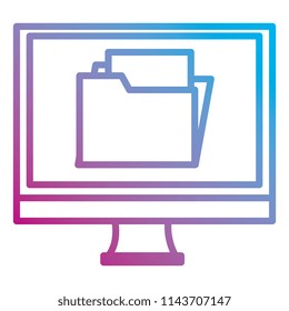 computer display with folder