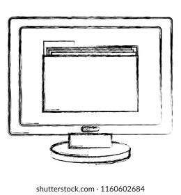 computer display with folder