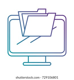 computer display with folder