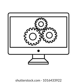 computer display with gears