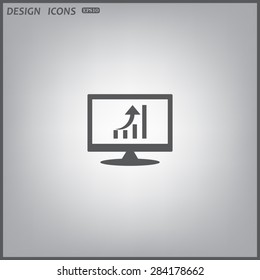 computer display. growth of business. icon. vector design