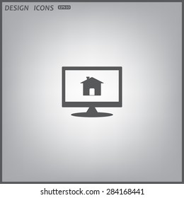 computer display. Home. icon. vector design
