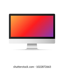 Computer Display Icon Computer monitor icon. Flat PC symbol. imac. Instagram computer