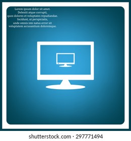 computer display icon on computer screen, vector