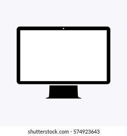 Computer display icon on white background