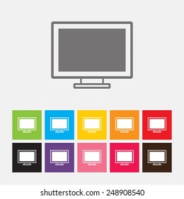 Computer display icon - Vector