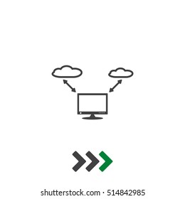 Computer display Icon Vector flat design style