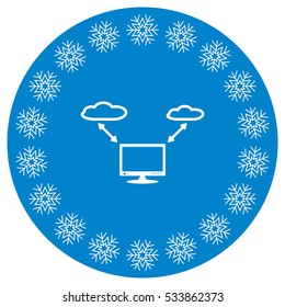 Computer display Icon Vector flat design style