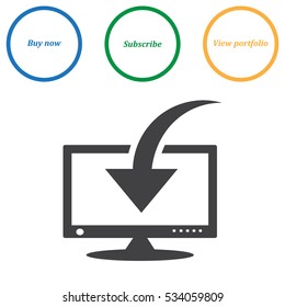 Computer Display Icon Vector flat design style