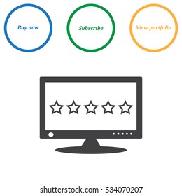 Computer display Icon, vector flat design style