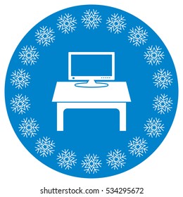 Computer Display Icon Vector flat design style
