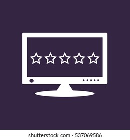 Computer display Icon, vector flat design style