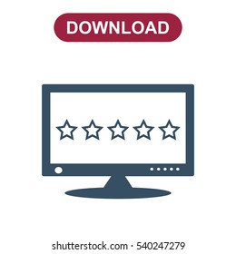 Computer display Icon, vector flat design style