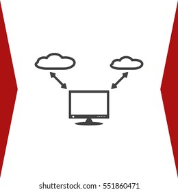 Computer display Icon Vector flat design style