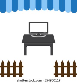 Computer Display Icon Vector flat design style