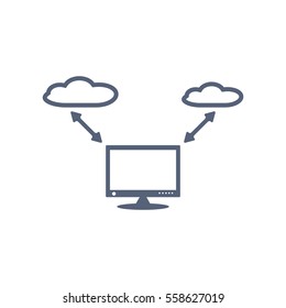 Computer display Icon Vector flat design style