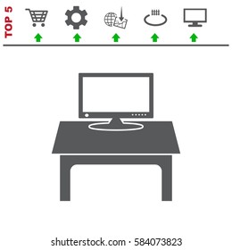 Computer Display Icon Vector flat design style