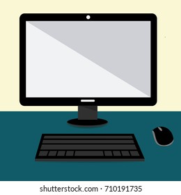 Computer display Icon vector illustration.