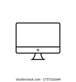 Computer Display Icon Vector. Monitor Desktop Image