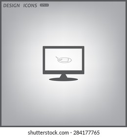 computer display. instant messages online. icon. vector design