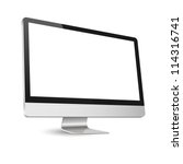 Computer display isolated on white. Vector eps10