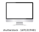 computer display isolated on white background. blank monitor. Vector illustration