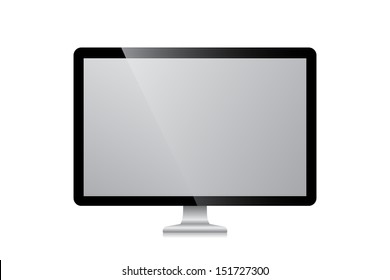 Computer display isolated on white background Vector illustration