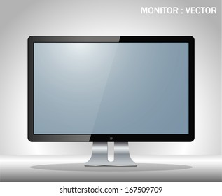 Computer display isolated on white. Vector eps10 