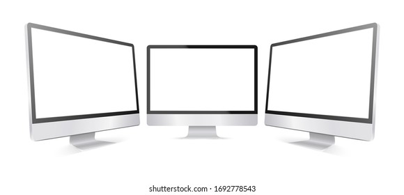 computer display isolated on white background. blank monitor. Vector illustration