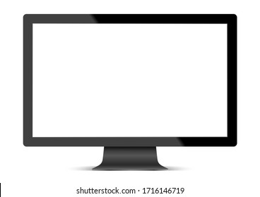 pantalla del equipo aislada en fondo blanco. monitor en blanco. Ilustración del vector