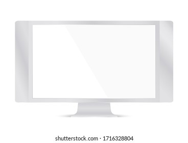 computer display isolated on white background. blank monitor. Vector illustration
