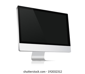 Computer display isolated on white. Vector eps10