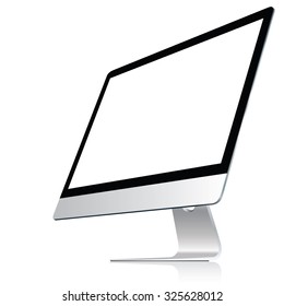Computer display isolated on white. Vector eps10