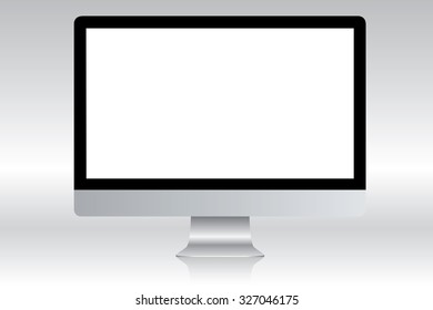 Computer display isolated on white. Vector eps10