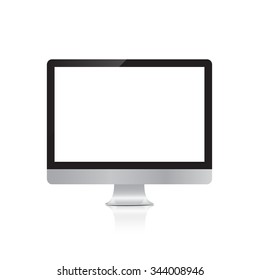 Computer display isolated on white . Vector illustration eps10