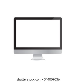 Computer display isolated on white . Vector illustration eps10