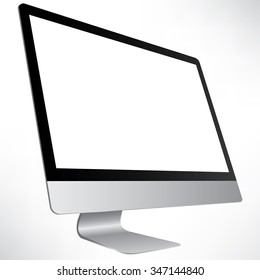 Computer display isolated on white. Vector eps10