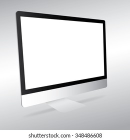 Computer display isolated on white. Vector eps10