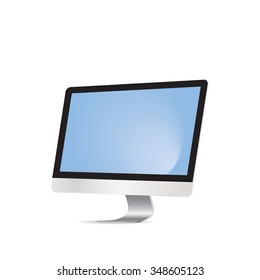 Computer display isolated on white  background . Vector illustration eps10