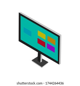 Computer display isolated in realistic design on white background. Modern flat screen computer monitor. EPS 10