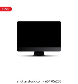 Computer display isolated vector realistic design on white background. Electronic screen monitor gadget mockup for banner or advertising.