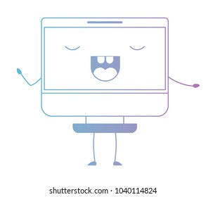 computer display kawaii character