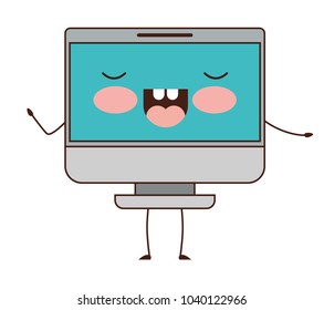computer display kawaii character