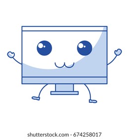 computer display kawaii character
