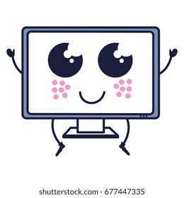 computer display kawaii character