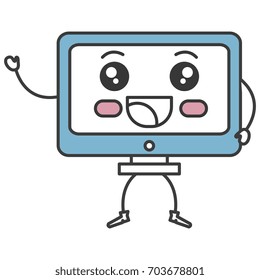 computer display kawaii character