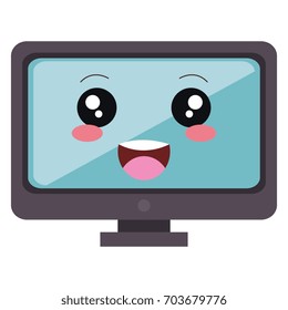 computer display kawaii character