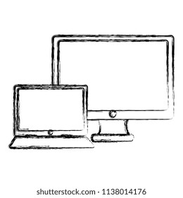 computer display and laptop