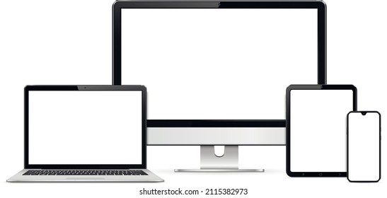 Computer display, laptop, tablet pc, smart phone with blank screen